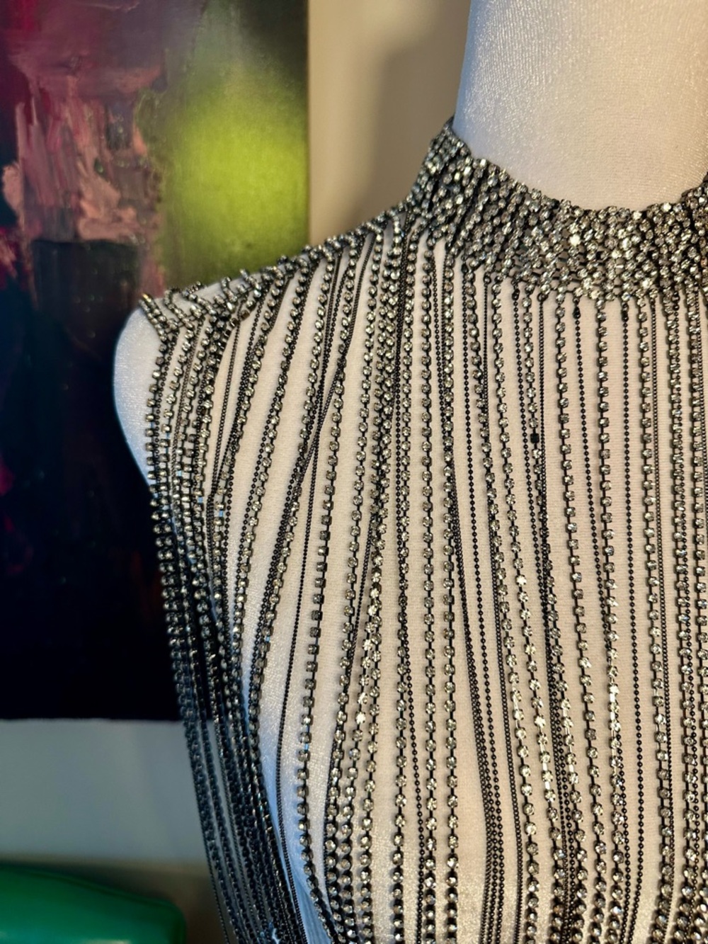 Zara Rhinstone Beaded Fringe Top - Picture 2 of 8